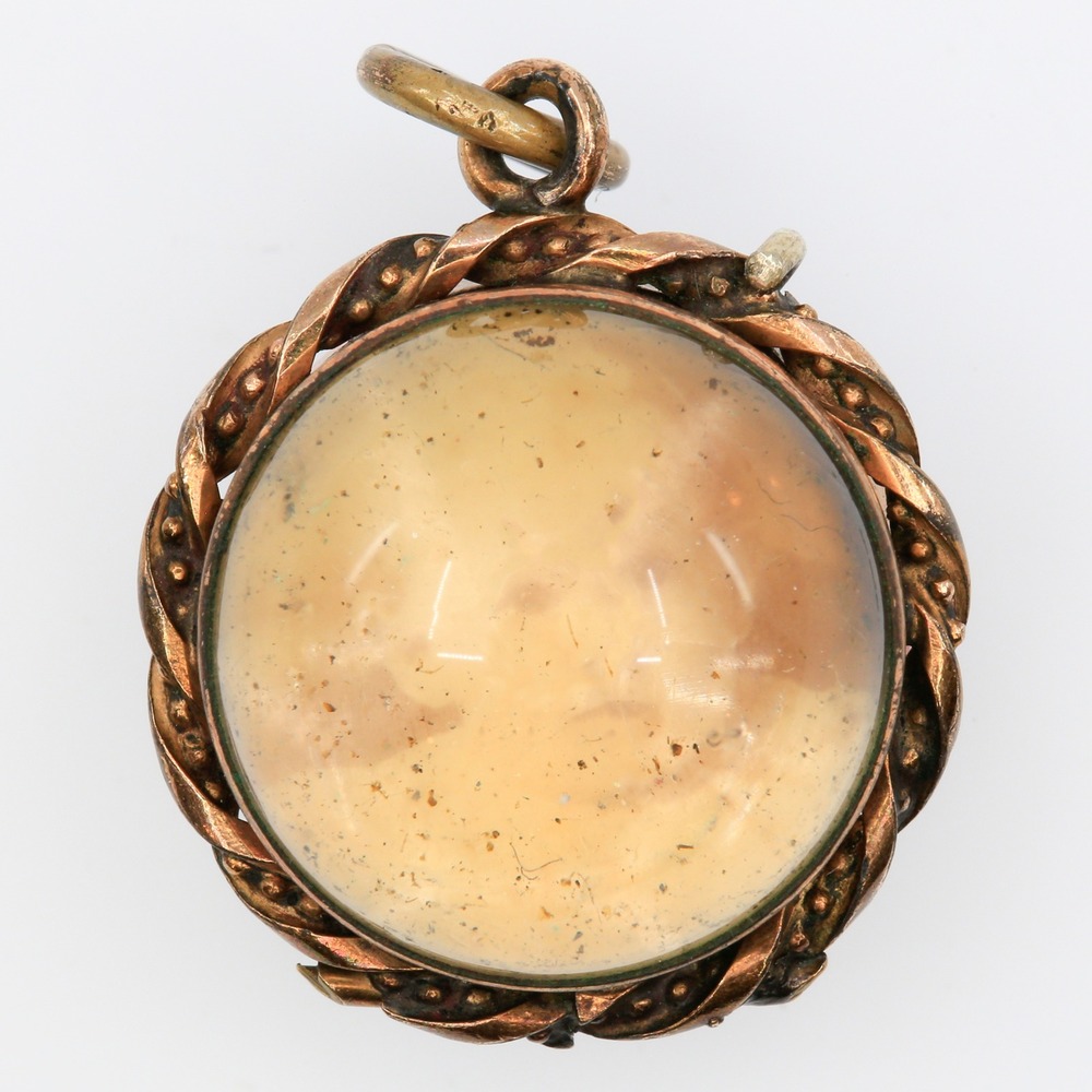 Antique Victorian Pool of Light Style Glass Gold Filled Photo Locket 1890s